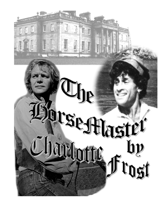 Large English Manor house in background; Kenneth is on horseback; David is pictured in an old fashioned bap